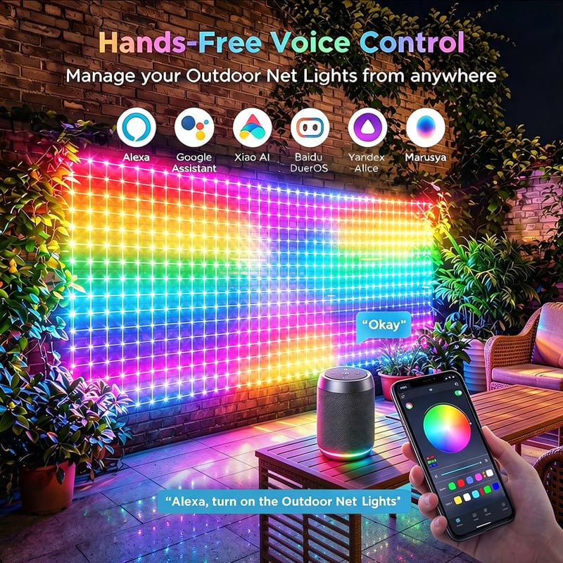 Smart RGB Foldable LED Mesh Net Light