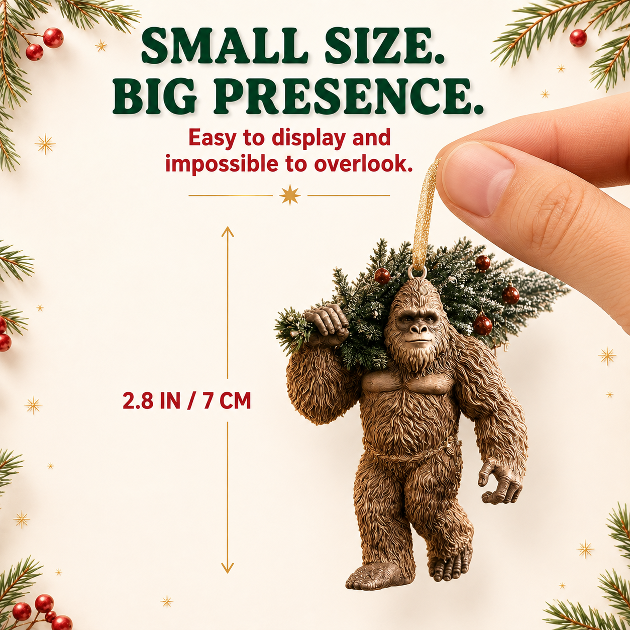 Bigfoot ornament decorating scale