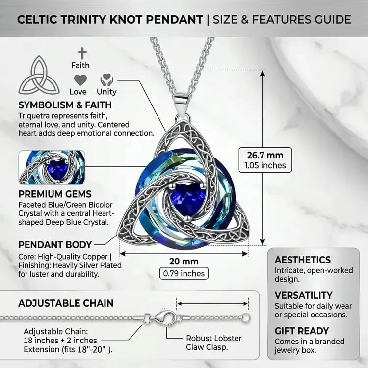 🎄LAST DAY 49% OFF -💥Birthstone Celtic Knot Necklace for Women