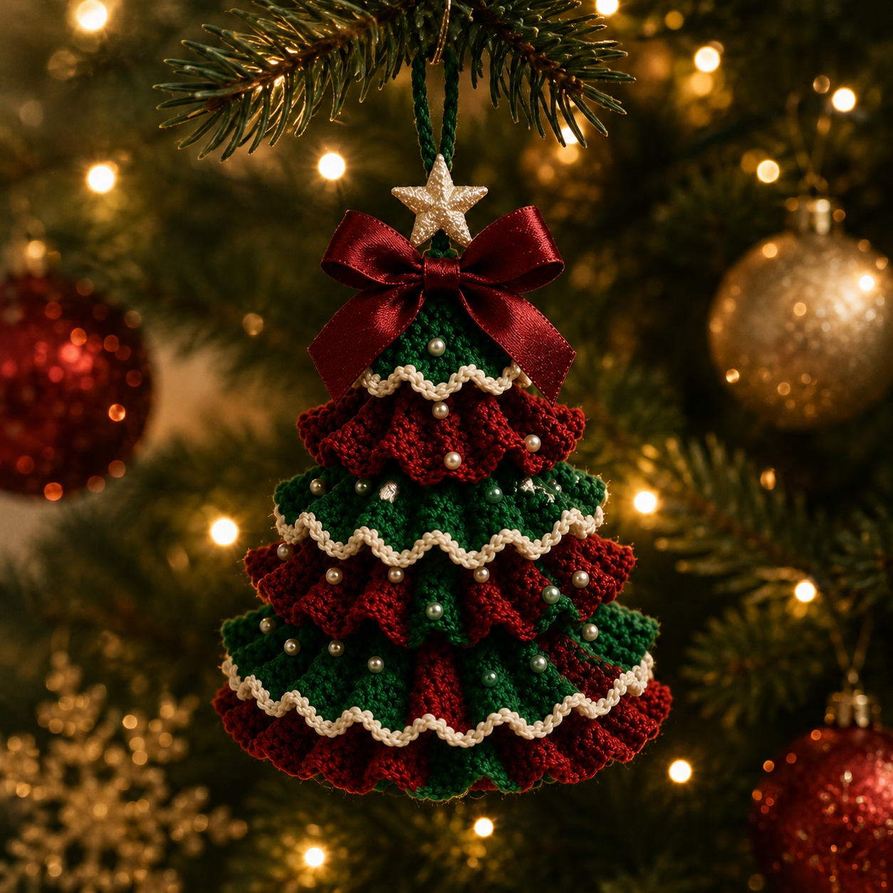 Crochet Christmas tree for home decor and gifting