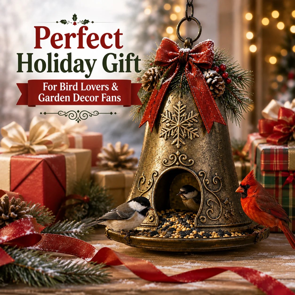 Christmas Bell Christmas Bird Feeder