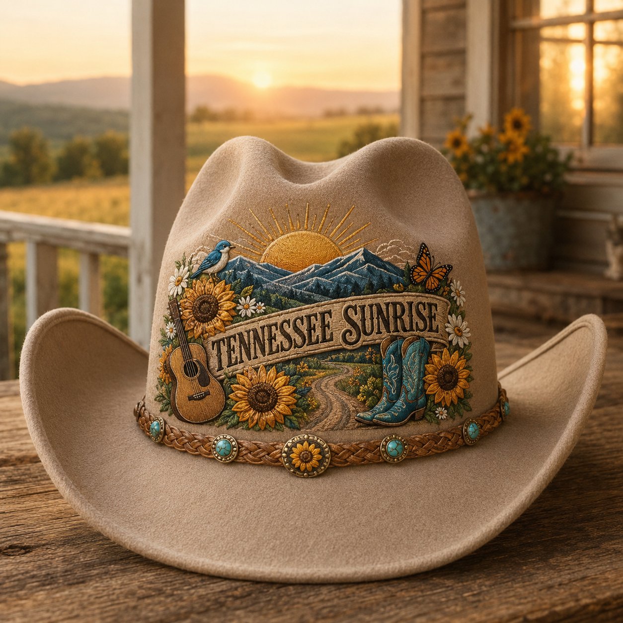 🌻 Tennessee Sunrise Head circumference 56-58cm(22-22.8 inch) ⏳ Last Day 49% OFF – 🤠 Queen of Country 1946–2026 Tribute Cowboy Hat Collection | Premium