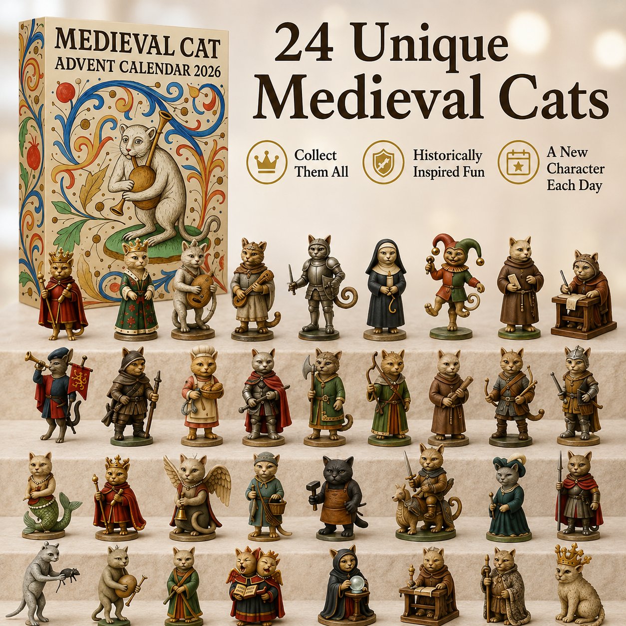 🔥Limited Edition, Only 100 Sets Left! - ✨Medieval Cat Advent Calendar 2026