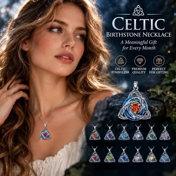 🎄LAST DAY 49% OFF -💥Birthstone Celtic Knot Necklace for Women