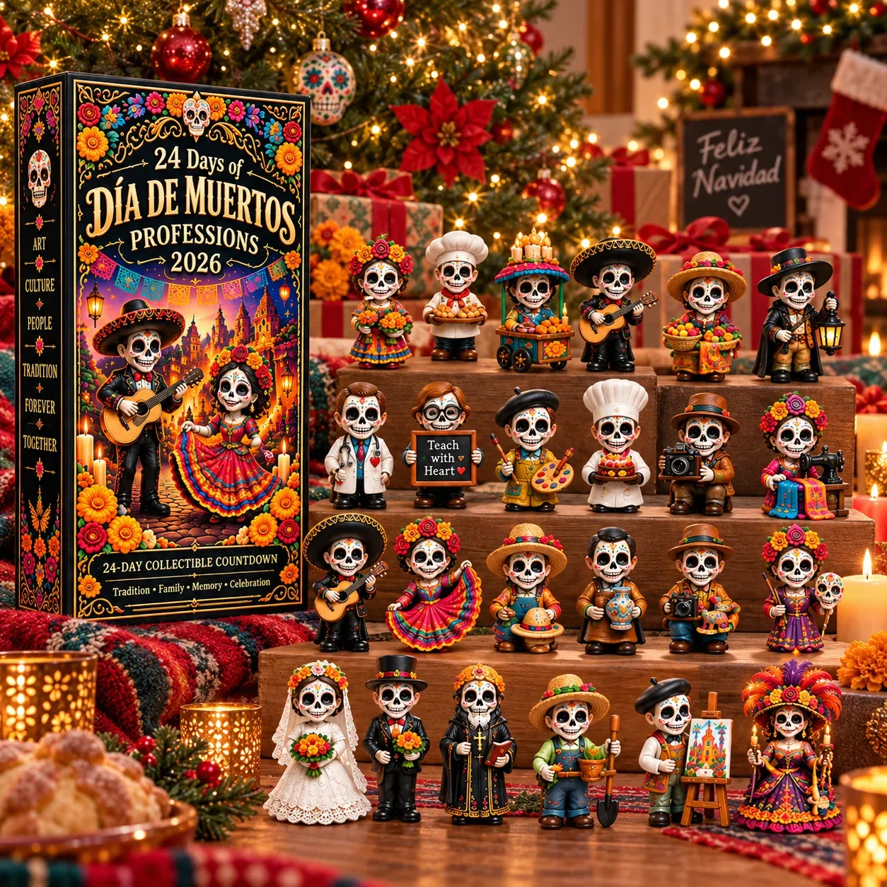 🧡💀 24 Days of Día de Muertos Professions Advent Calendar 2026 – 24 Unique Calavera Collect