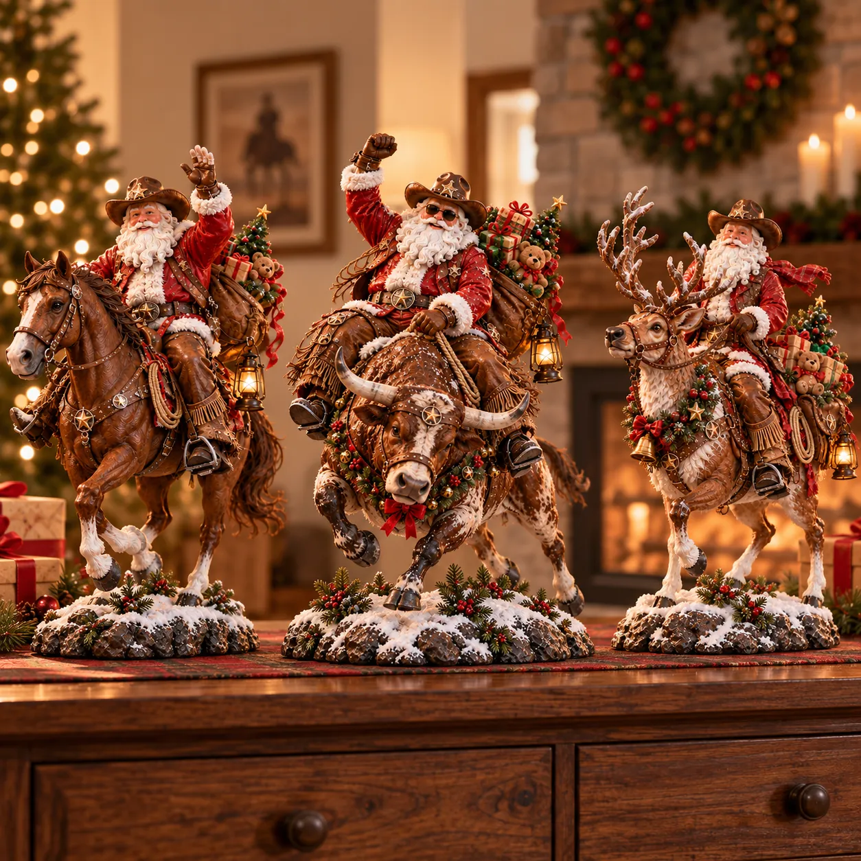 【3PCS】All Style 🎁 (Save 20% & Free Shipping) 🔥Last Day 50% OFF🎄🤠 The Old West Cowboy Santa – A Homeward Christmas Keepsake