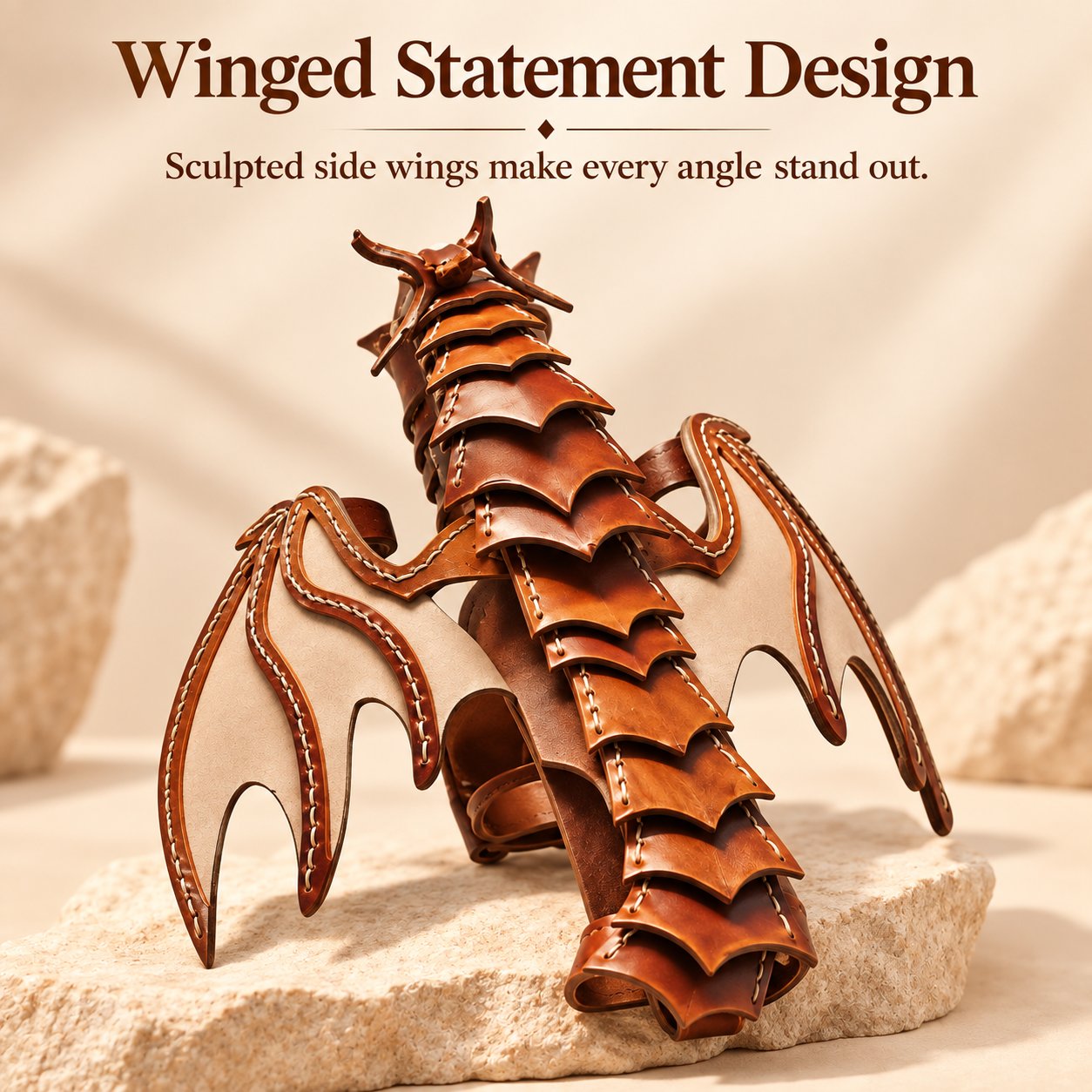 Layered dragon scale wristband construction