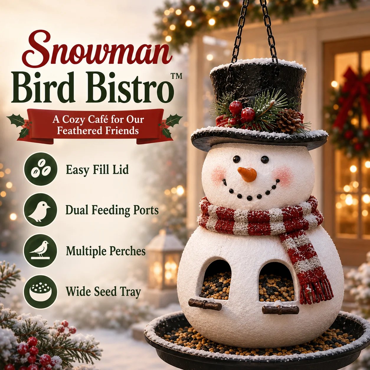 Christmas Festive Hanging Garden Bird Feeder
