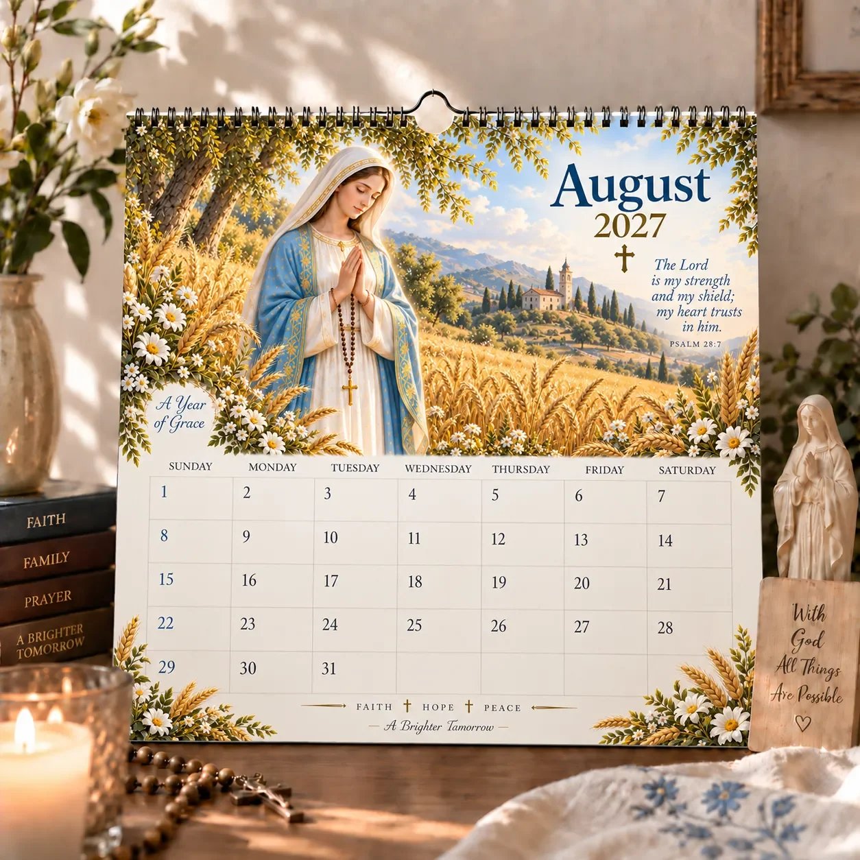 2027 Blessed Mother Wall Calendar – A Year of Grace, Hope & Prayer | Virgin Mary Christian
