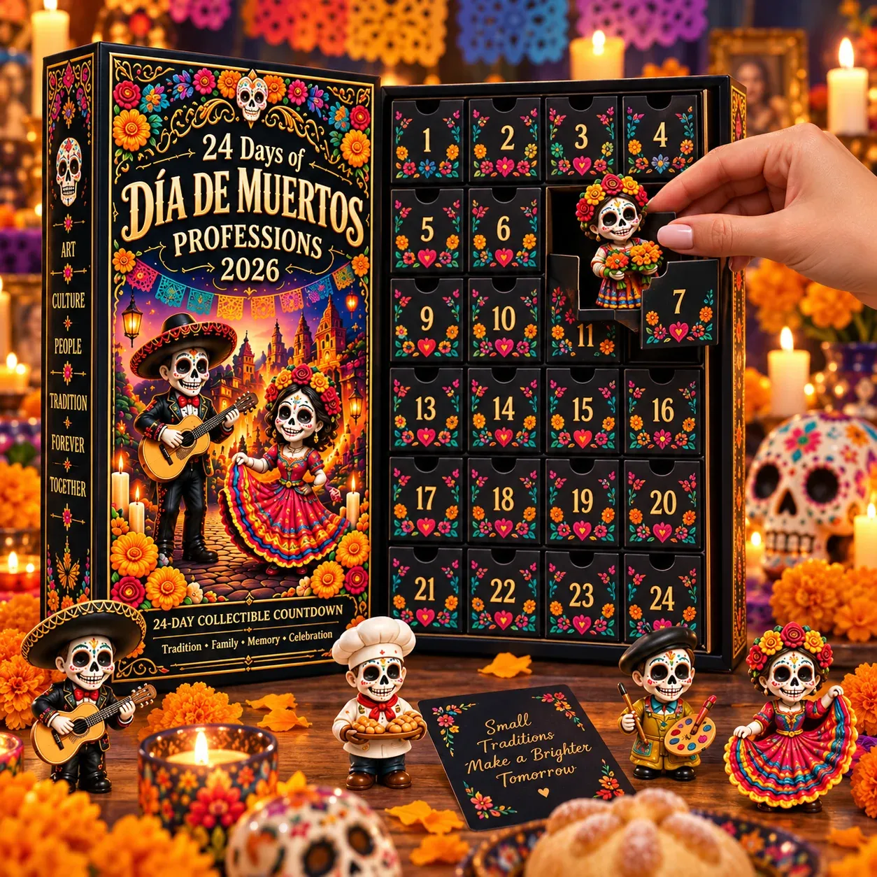 🧡💀 24 Days of Día de Muertos Professions Advent Calendar 2026 – 24 Unique Calavera Collect