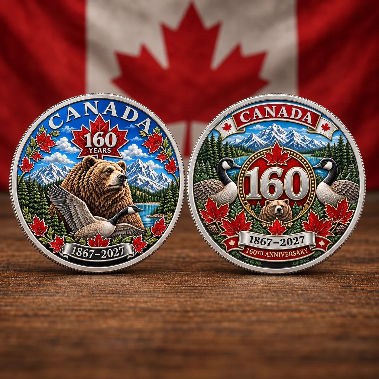 1 Coin 🍁 Canada 160th Anniversary Silver Commemorative Collector Coin — A Timeless Tribute To Can