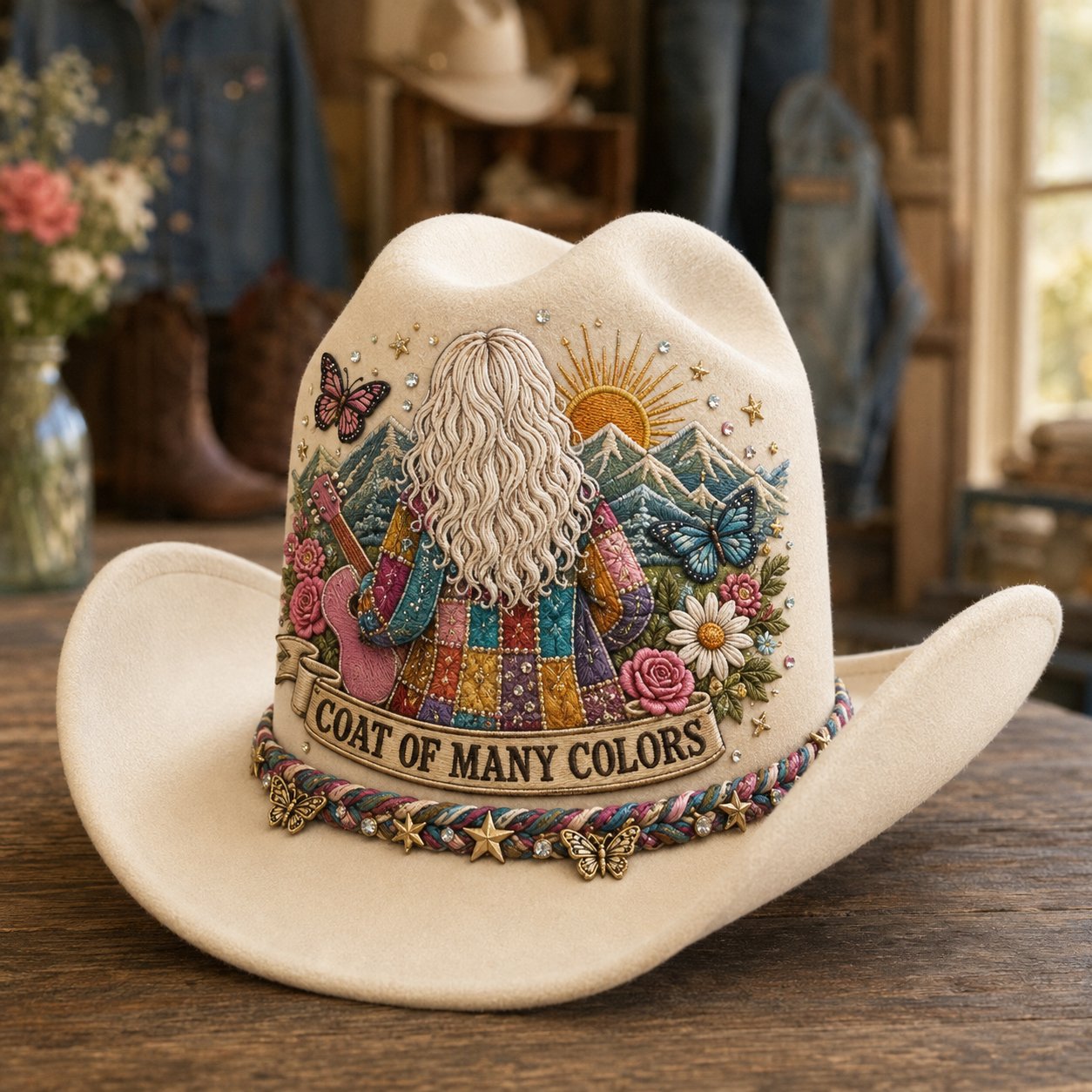 🌈 Coat of Many Colors Head circumference 56-58cm(22-22.8 inch) ⏳ Last Day 49% OFF – 🤠 Queen of Country 1946–2026 Tribute Cowboy Hat Collection | Premium
