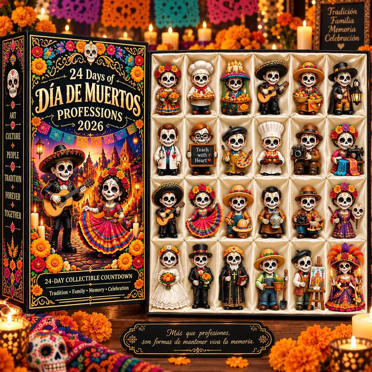 🧡💀 24 Days of Día de Muertos Professions Advent Calendar 2026 – 24 Unique Calavera Collect
