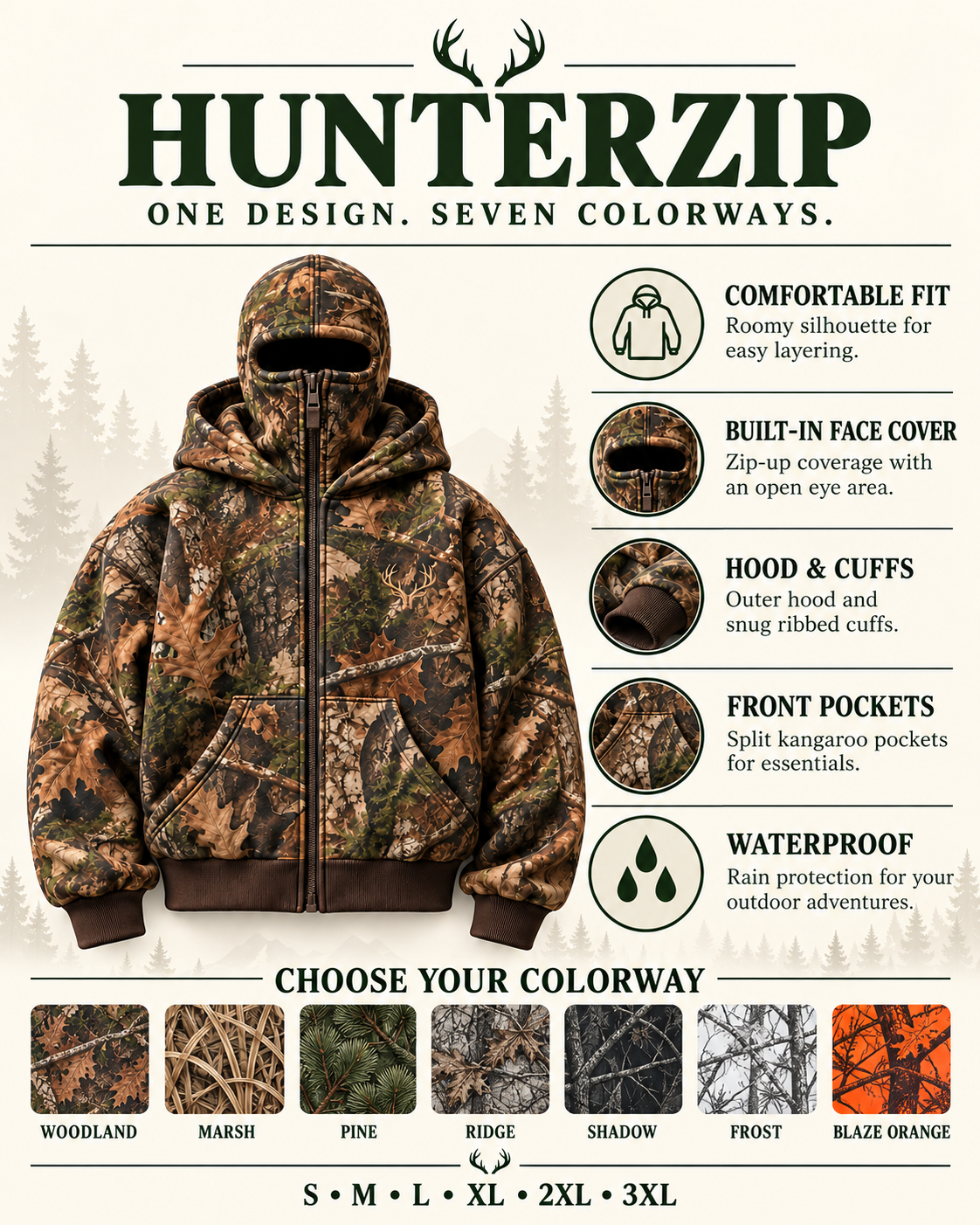 HunterZip Hoodie Colorway Feature Guide