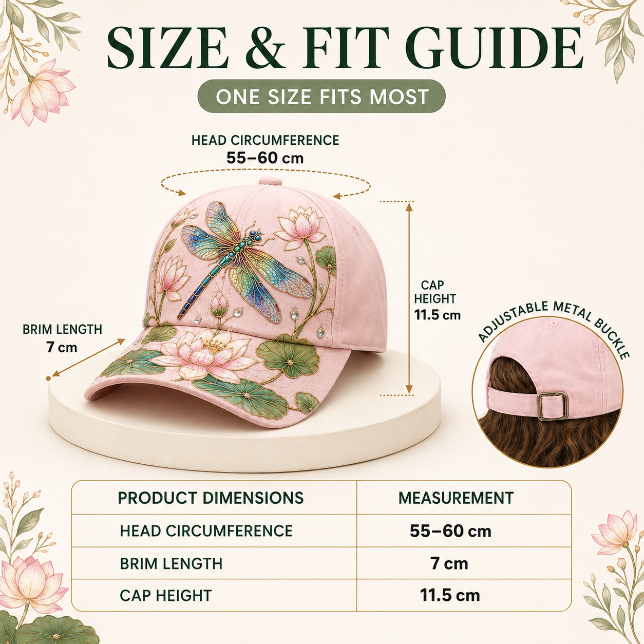 Hat size details