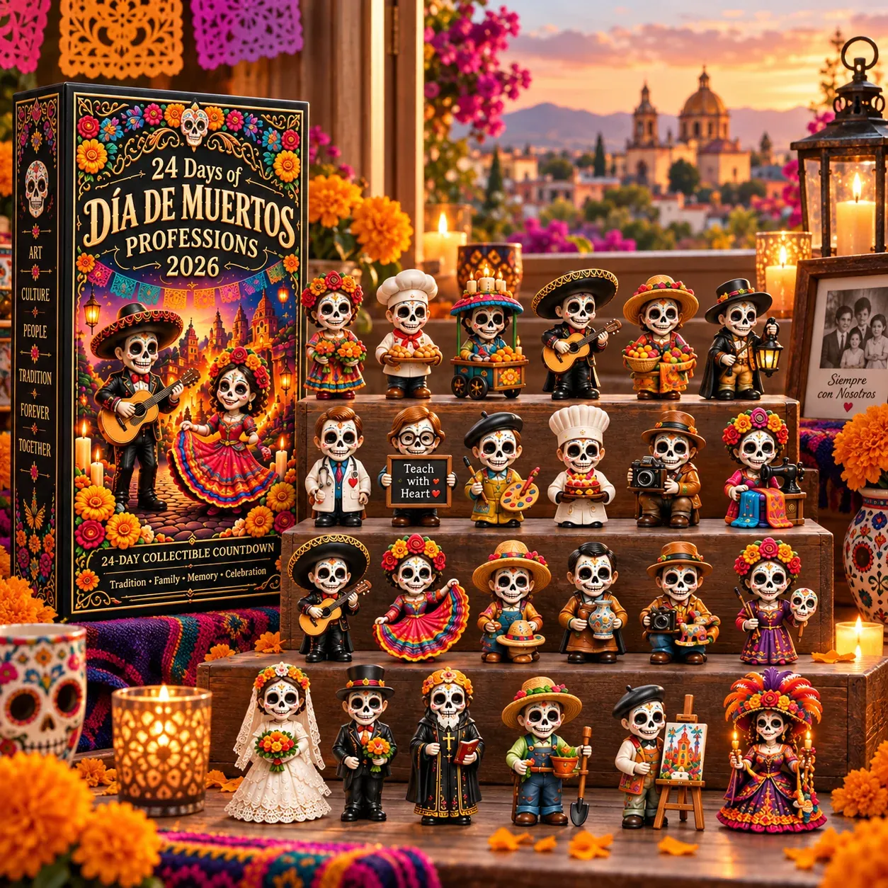 🧡💀 24 Days of Día de Muertos Professions Advent Calendar 2026 – 24 Unique Calavera Collect