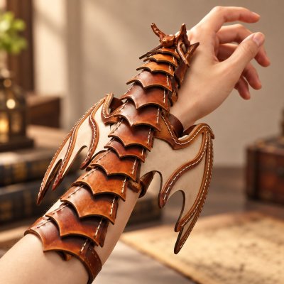 Leather Dragon Wristband fantasy accessory