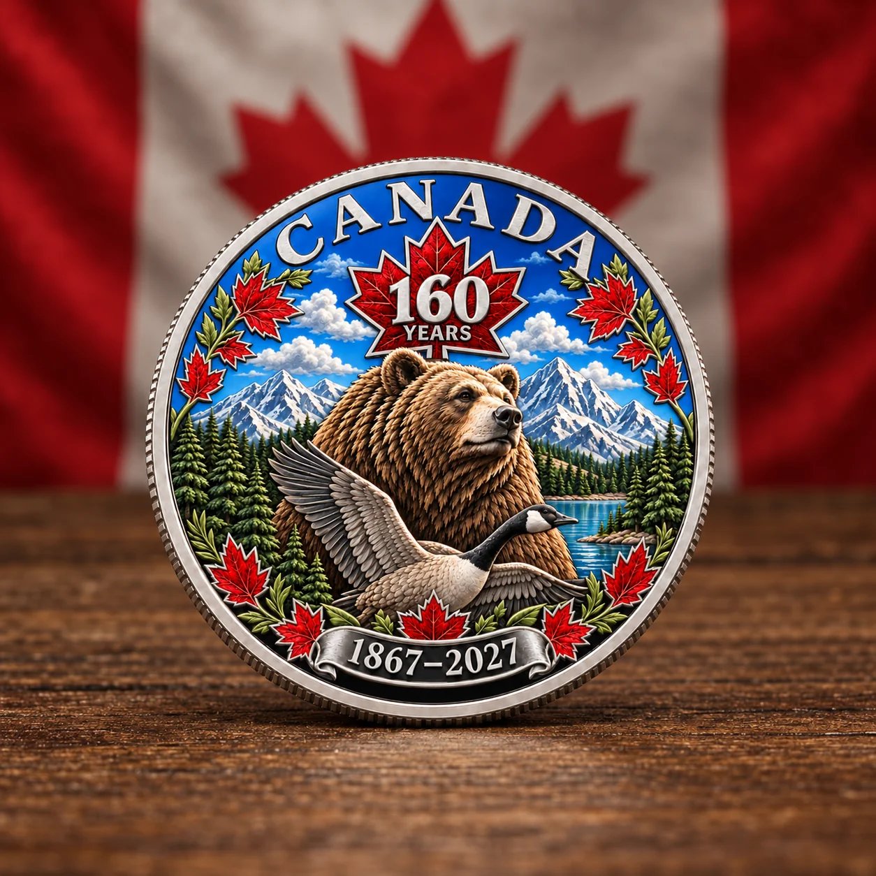 🍁 Canada 160th Anniversary Silver Commemorative Collector Coin — A Timeless Tribute To Can
