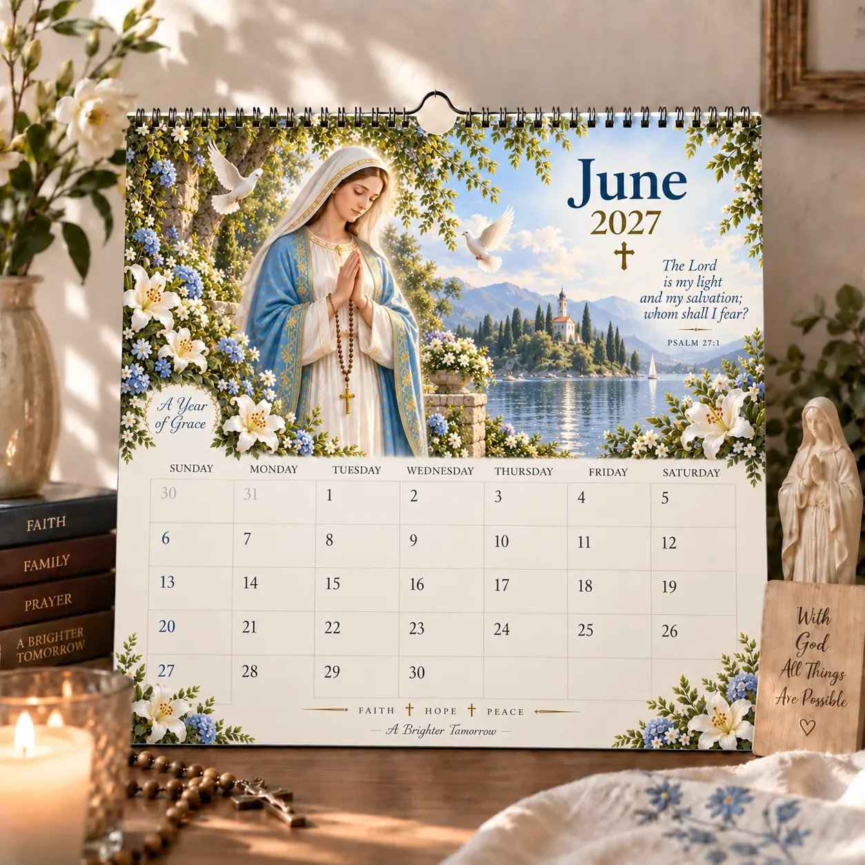 2027 Blessed Mother Wall Calendar – A Year of Grace, Hope & Prayer | Virgin Mary Christian