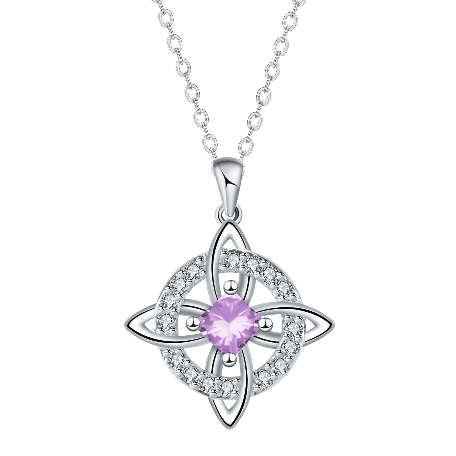 6. June / Alexandrite Artificial Crystal 🔮Mystical Birthstone Witches Knot Necklace💞