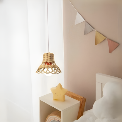 Handmade Rattan Pendant Lamp for Photography and Decoration