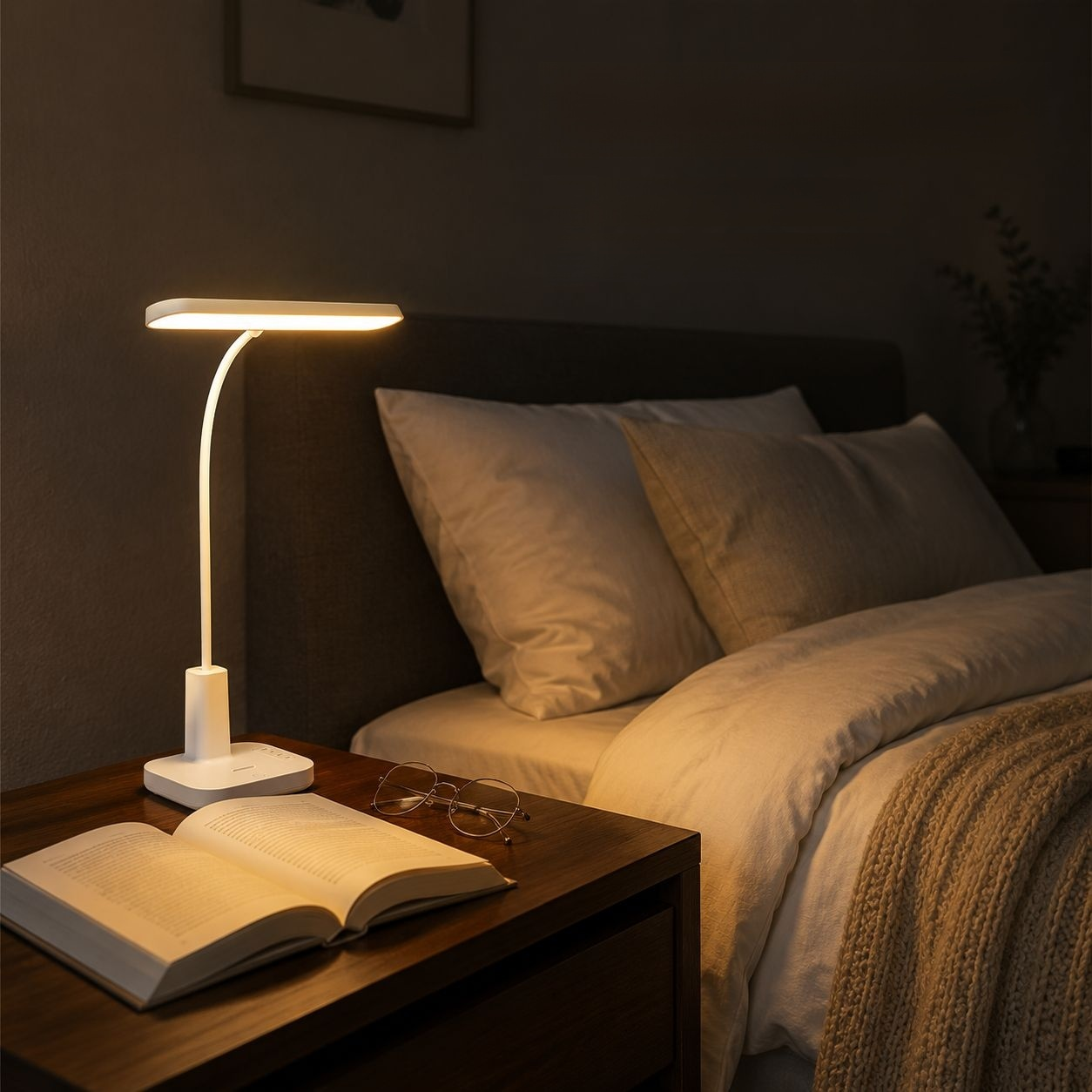 Foldable Bedside Light with Power Display