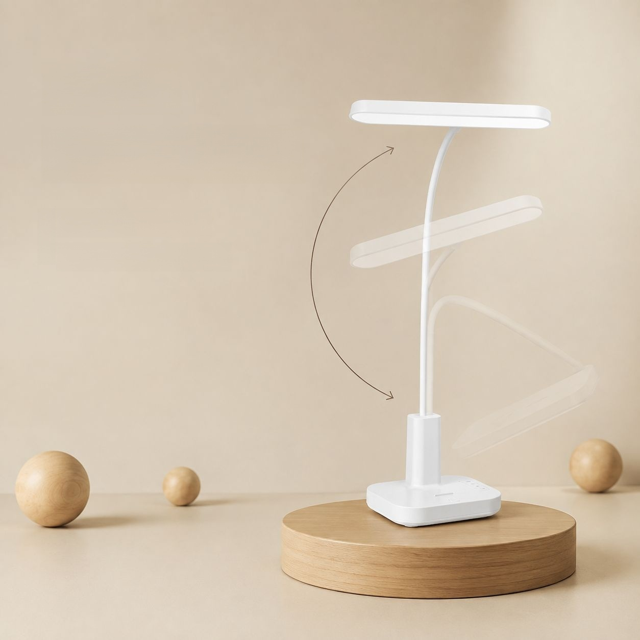 Foldable Bedside Light with Power Display