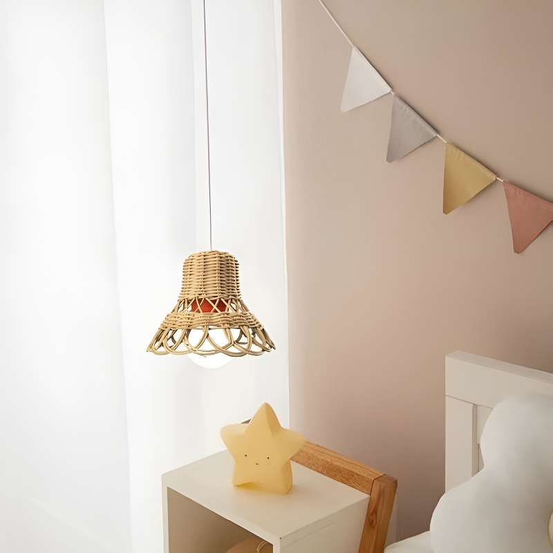 Handmade Rattan Pendant Lamp for Photography and Decoration