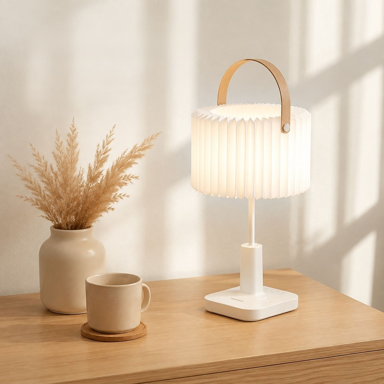 Foldable Bedside Light with Power Display