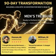 Menryx Performance Gummies 90-day transformation testimonial visual