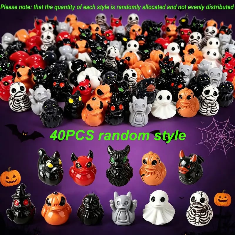 🎃Mini Devil Ghost Skull Resin Ducks-Cute Spooky Desktop Decor