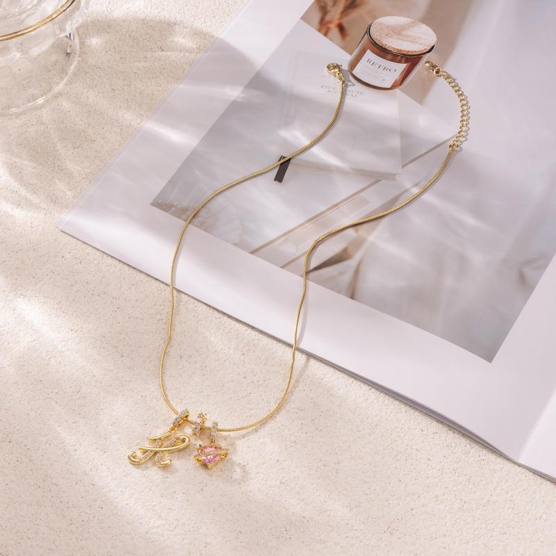 3-Layering Initial A-Z Letter Pendant Necklaces