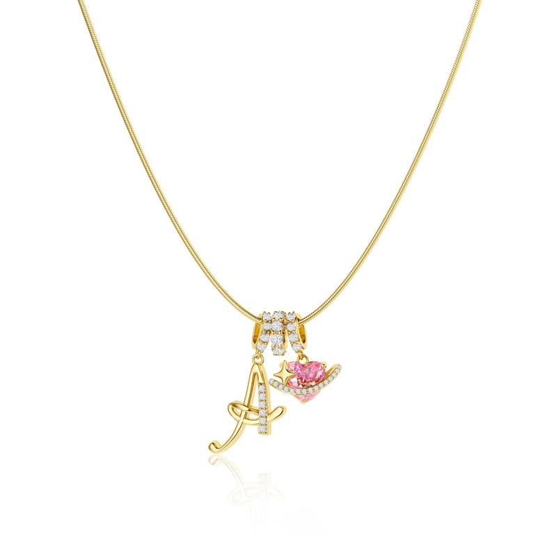 3-Layering Initial A-Z Letter Pendant Necklaces