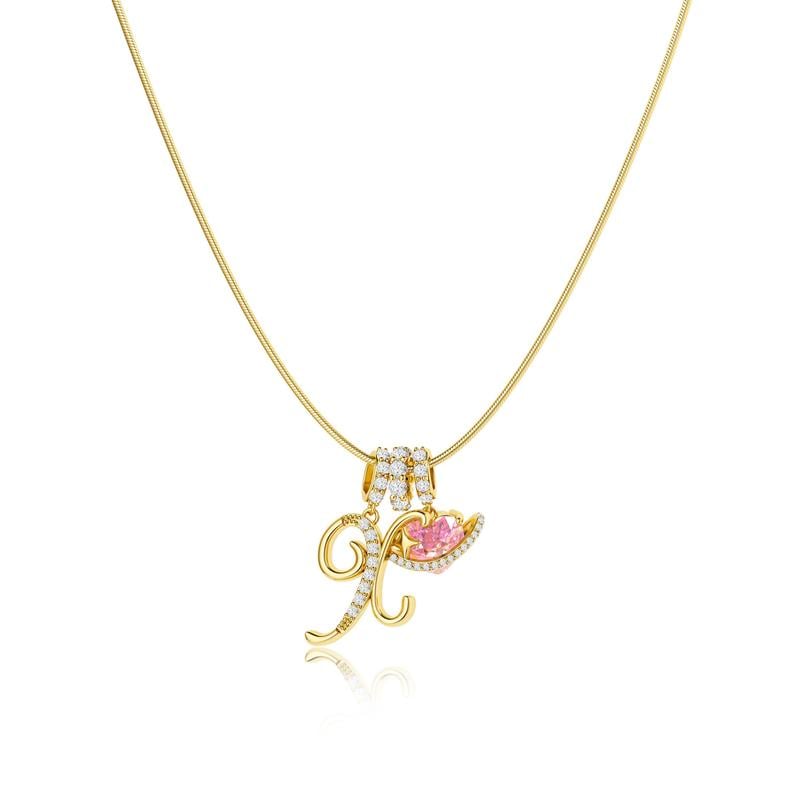 3-Layering Initial A-Z Letter Pendant Necklaces