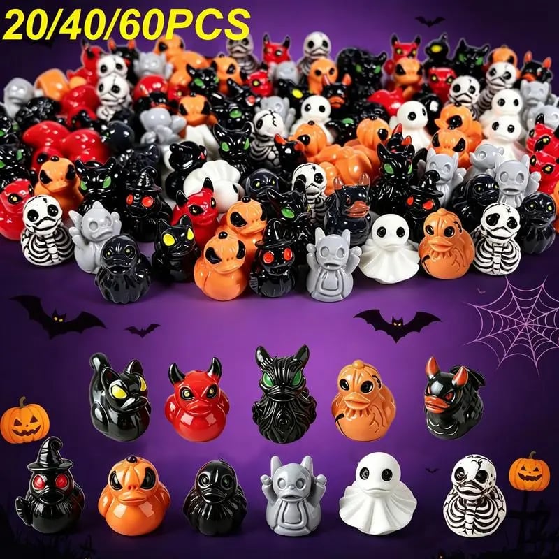 🎃Mini Devil Ghost Skull Resin Ducks-Cute Spooky Desktop Decor