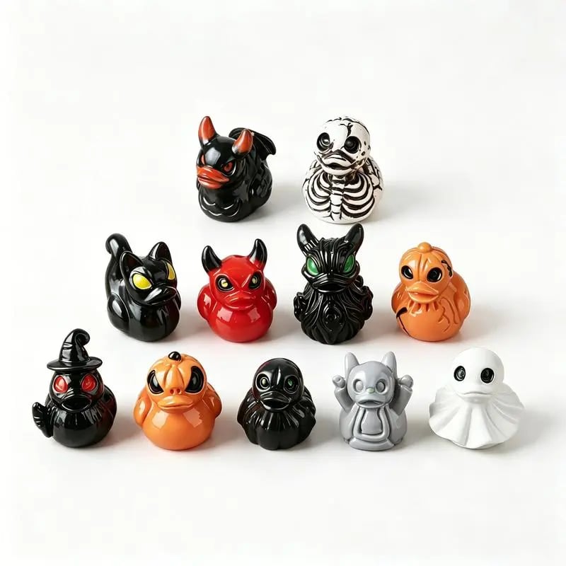 🎃Mini Devil Ghost Skull Resin Ducks-Cute Spooky Desktop Decor