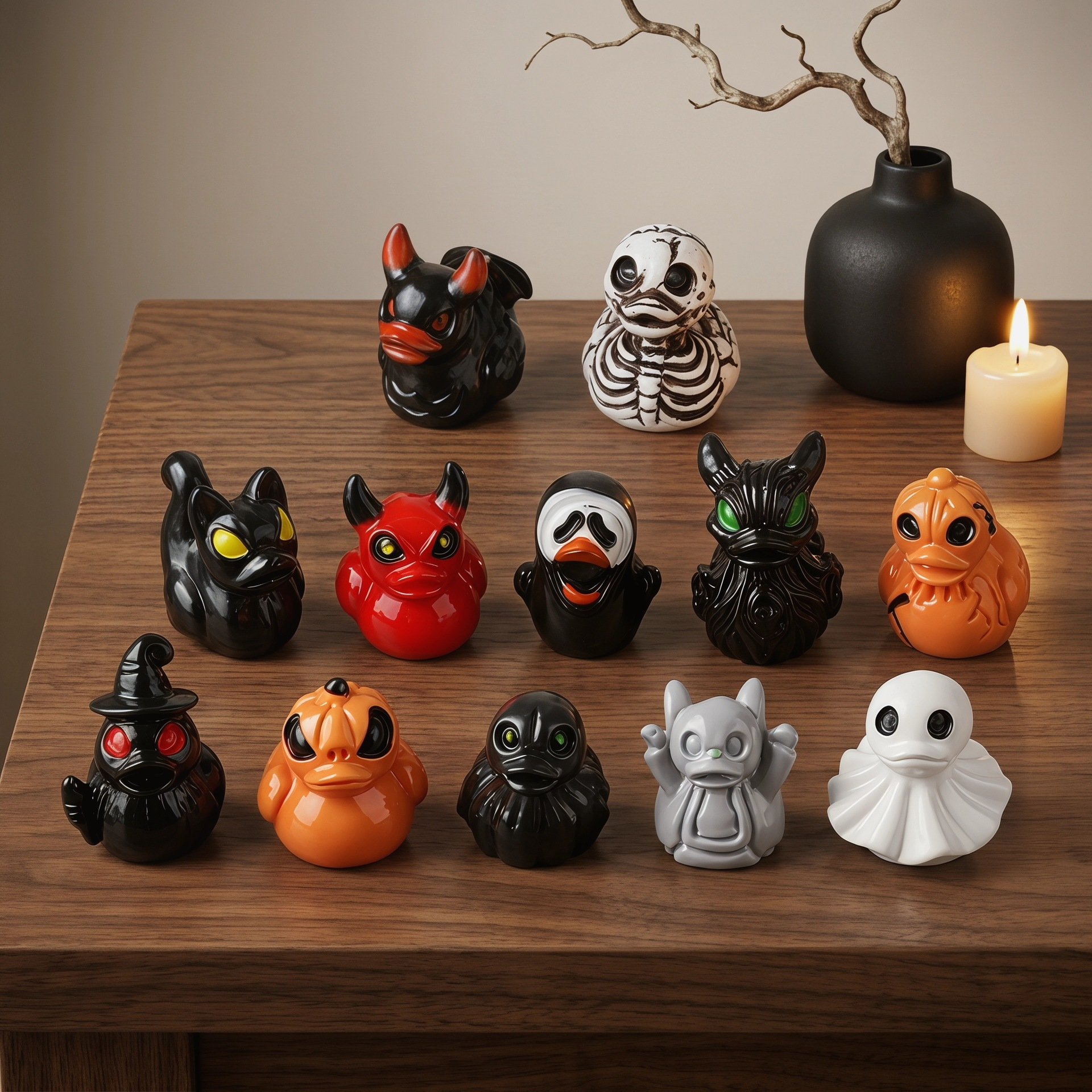 🎃Mini Devil Ghost Skull Resin Ducks-Cute Spooky Desktop Decor
