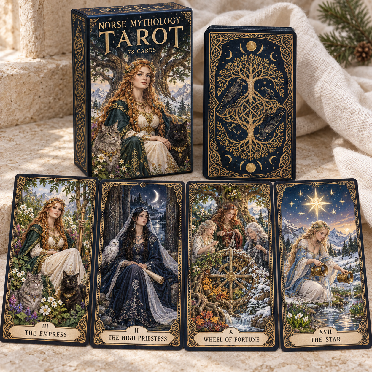 🌿 Norse Mythology Tarot — 78 Cards of Intuition, Beauty & Renewal ✨
