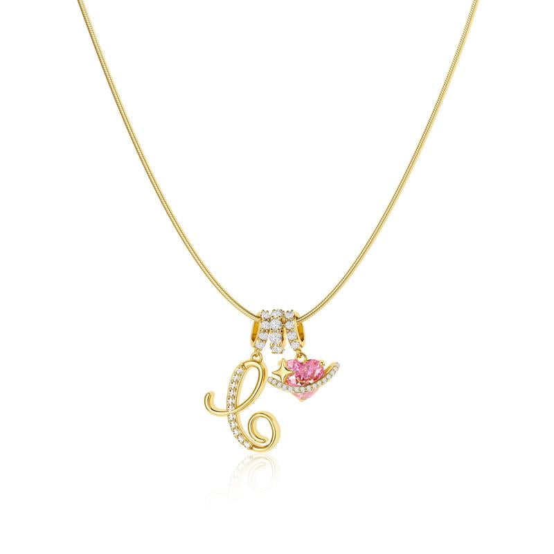 3-Layering Initial A-Z Letter Pendant Necklaces