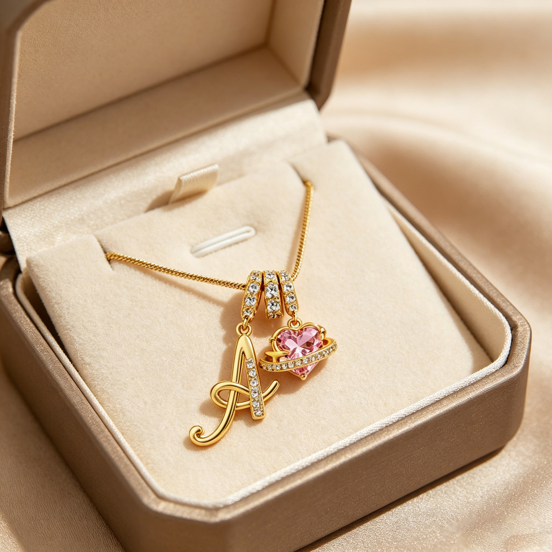 3-Layering Initial A-Z Letter Pendant Necklaces