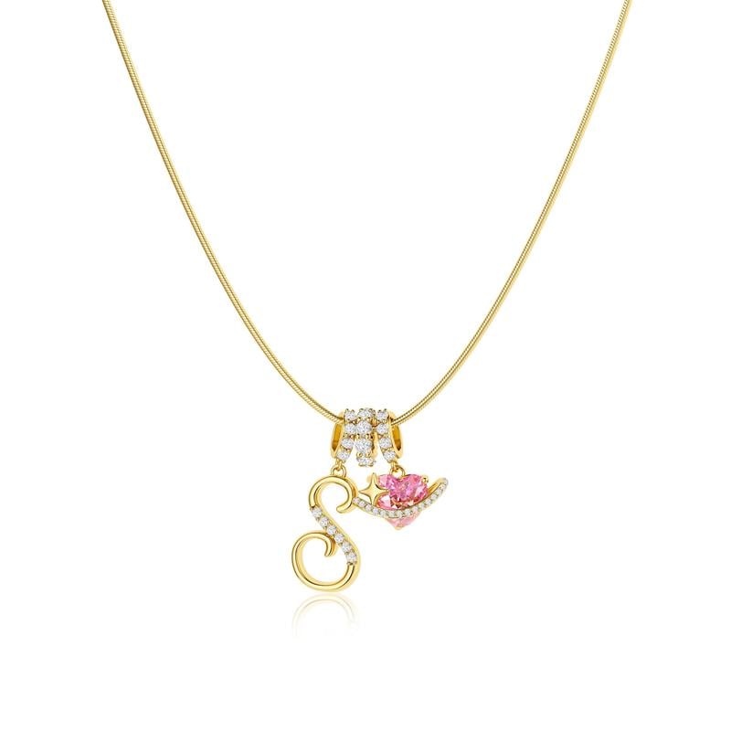 3-Layering Initial A-Z Letter Pendant Necklaces