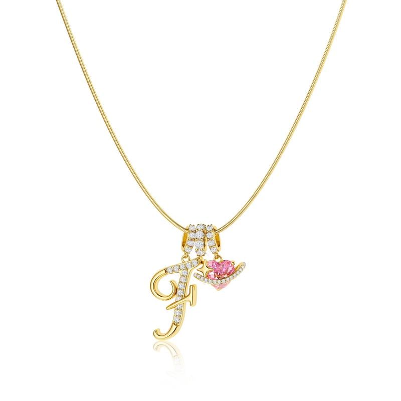 3-Layering Initial A-Z Letter Pendant Necklaces