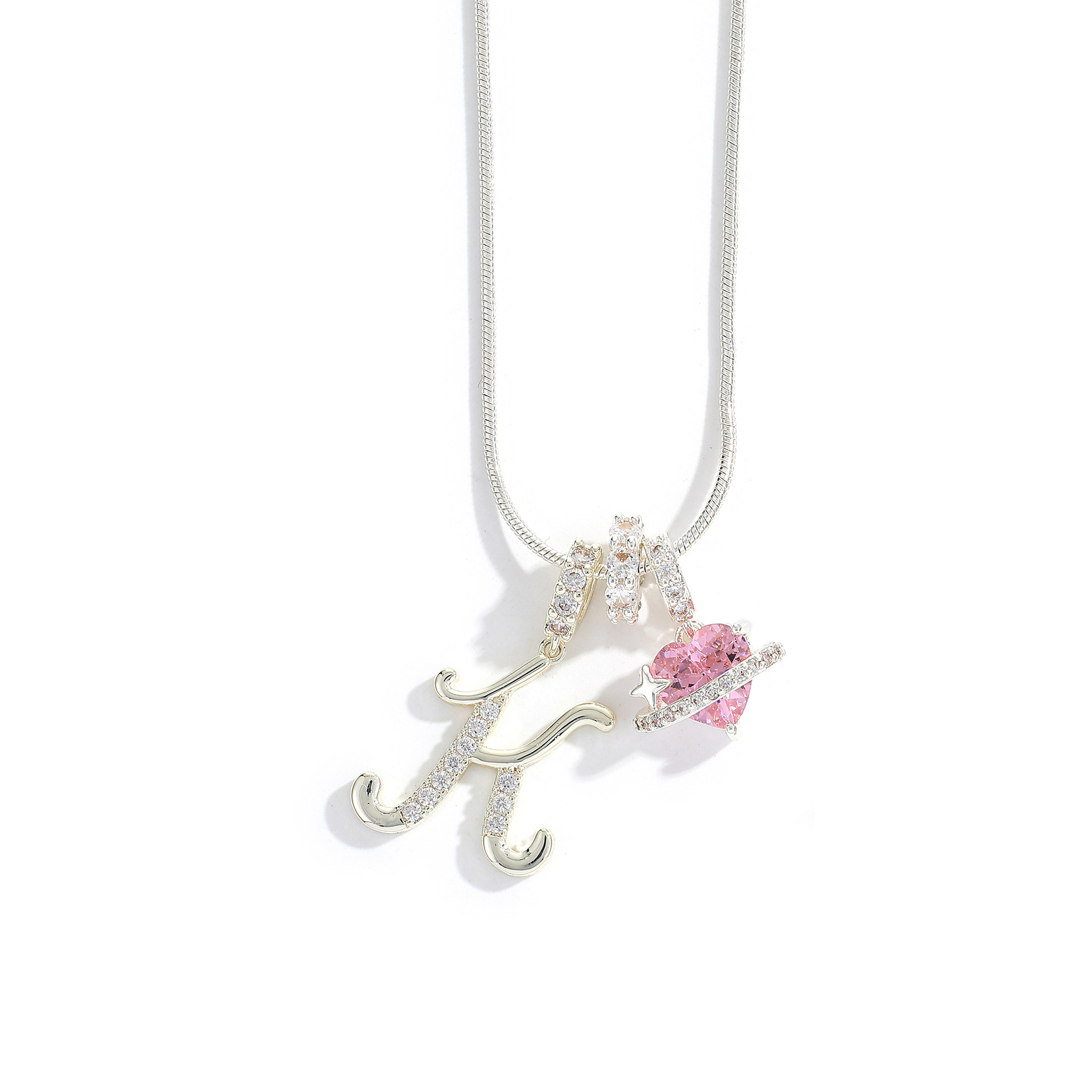 3-Layering Initial A-Z Letter Pendant Necklaces