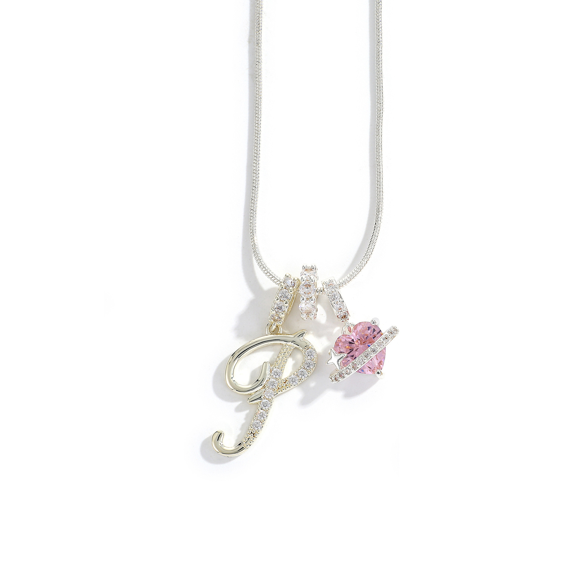 3-Layering Initial A-Z Letter Pendant Necklaces