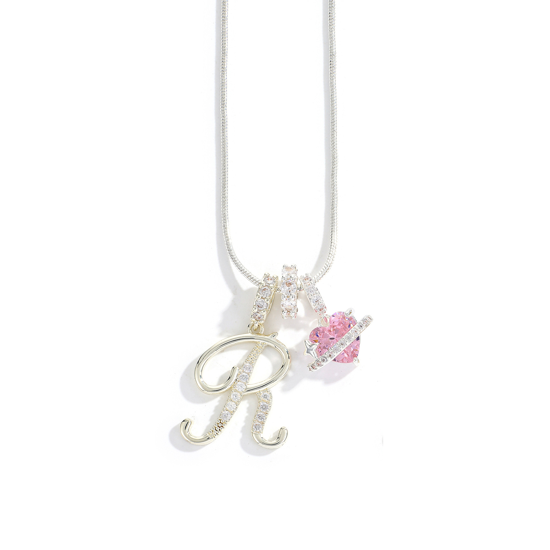3-Layering Initial A-Z Letter Pendant Necklaces