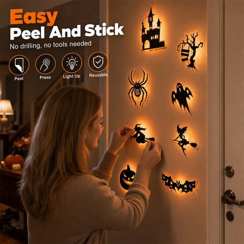 🎃 8PCS Halloween Glow-in-the-Dark Wall Stickers