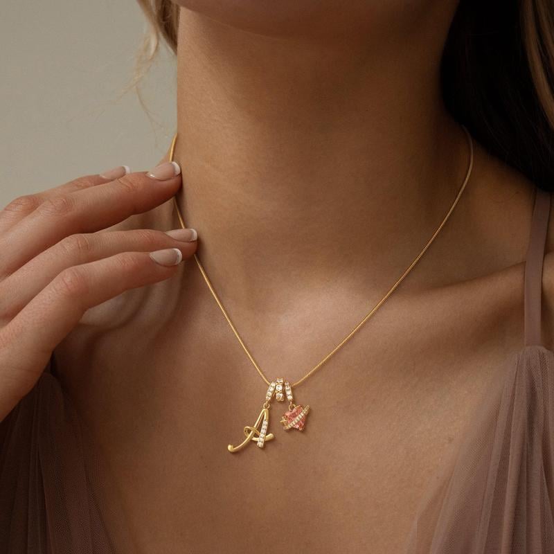 3-Layering Initial A-Z Letter Pendant Necklaces