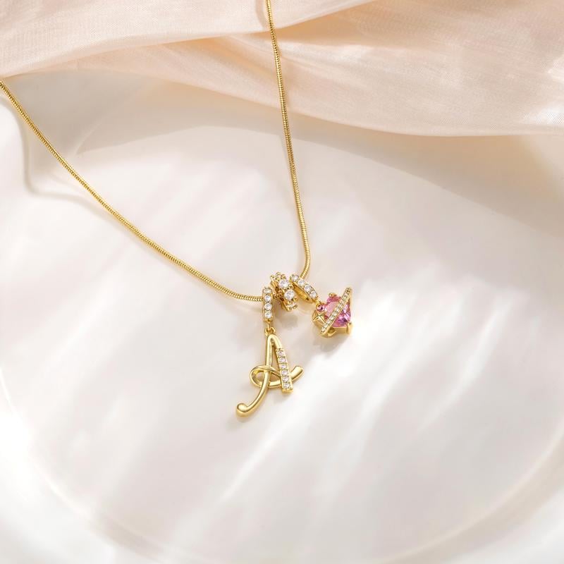 3-Layering Initial A-Z Letter Pendant Necklaces