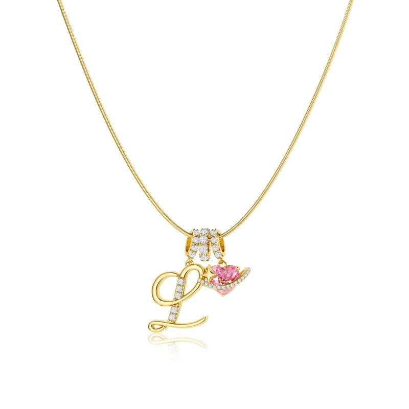 3-Layering Initial A-Z Letter Pendant Necklaces