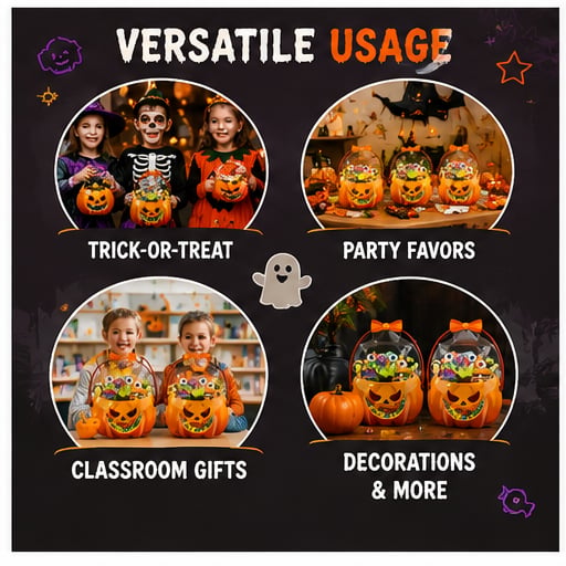 🔥Halloween Treat Bags – 10/30/50PCS Party Packs 🎃